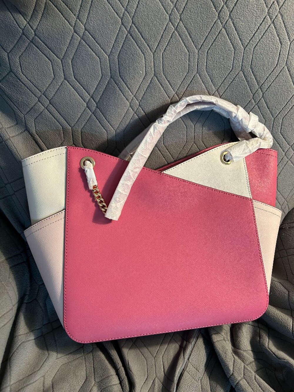 Michael Kors Tea Rose Jet Set Travel Tote Chain XLarge - Leather NWT PRICE FIRM